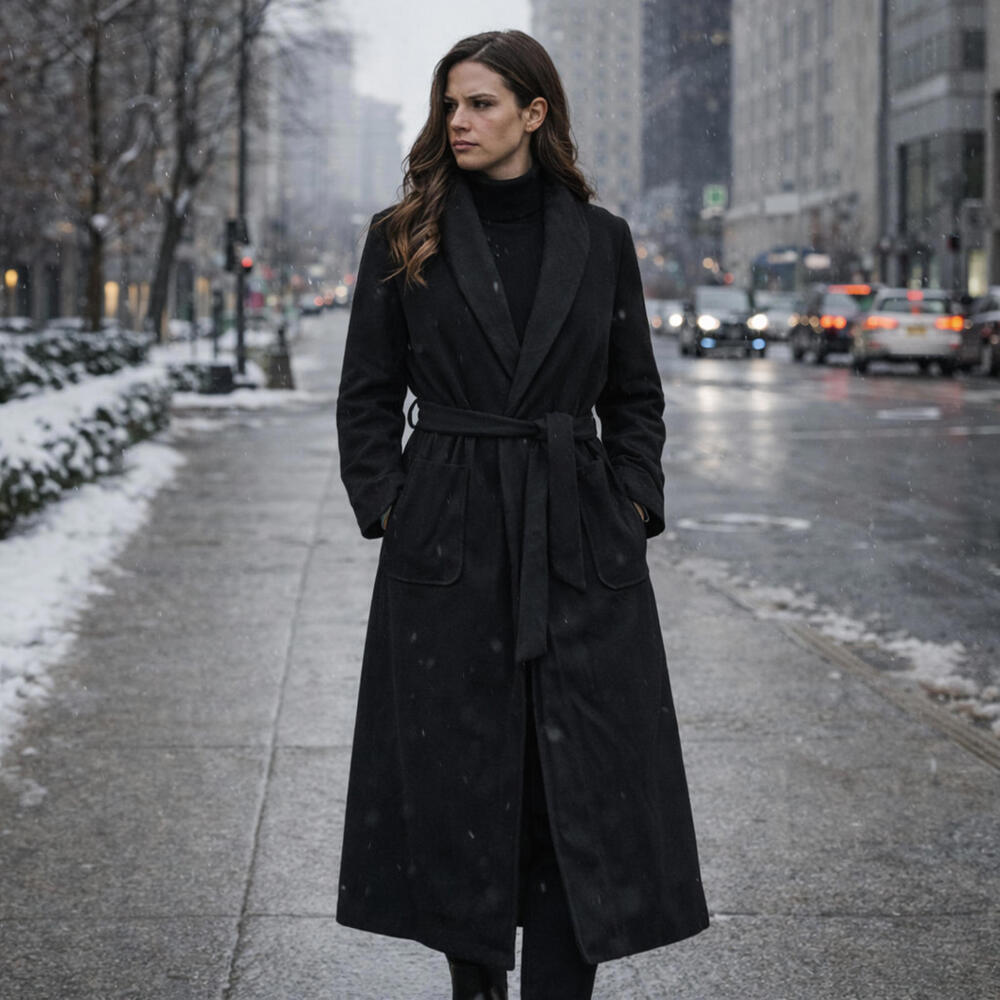 J Percy for Marvin Richards Coat Womens Cashmere Wool Black Full Sz 8 Made USA - Picture 2 of 10